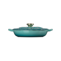 26 cm - Le Creuset Evolution Tegame Basso Rotondo Con Coperchio a Fiore In Ghisa Vetrificata