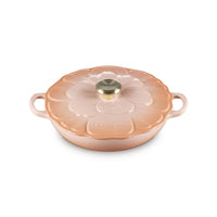 26 cm - Le Creuset Evolution Tegame Basso Rotondo Con Coperchio a Fiore In Ghisa Vetrificata