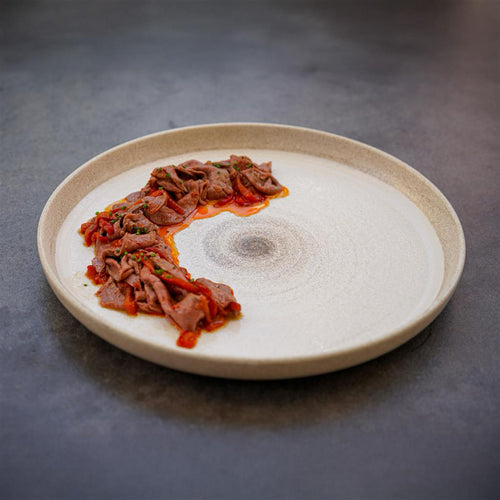 30 cm - Gemscape Sabbia Piatto Piano Bordo Nordico In Porcellana Set 2 Pz