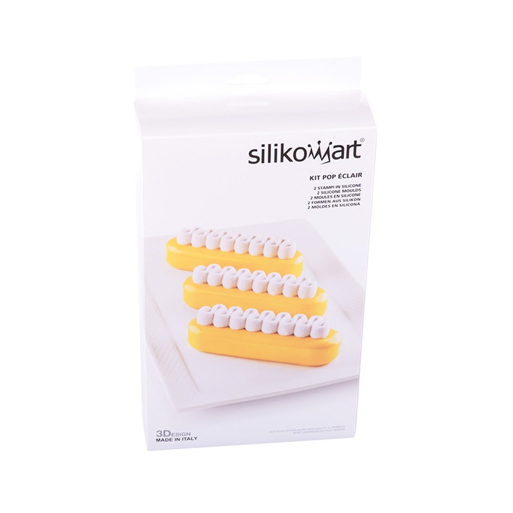 6 Forme - Silikomart Kit Pop Eclaire Stampo Dolci Doppio Stampo In Silicone