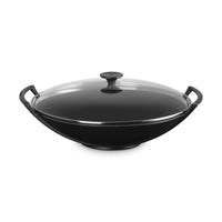 36 cm - Le Creuset Forme Speciali Wok In Ghisa Vetrificata Con Coperchio In Vetro