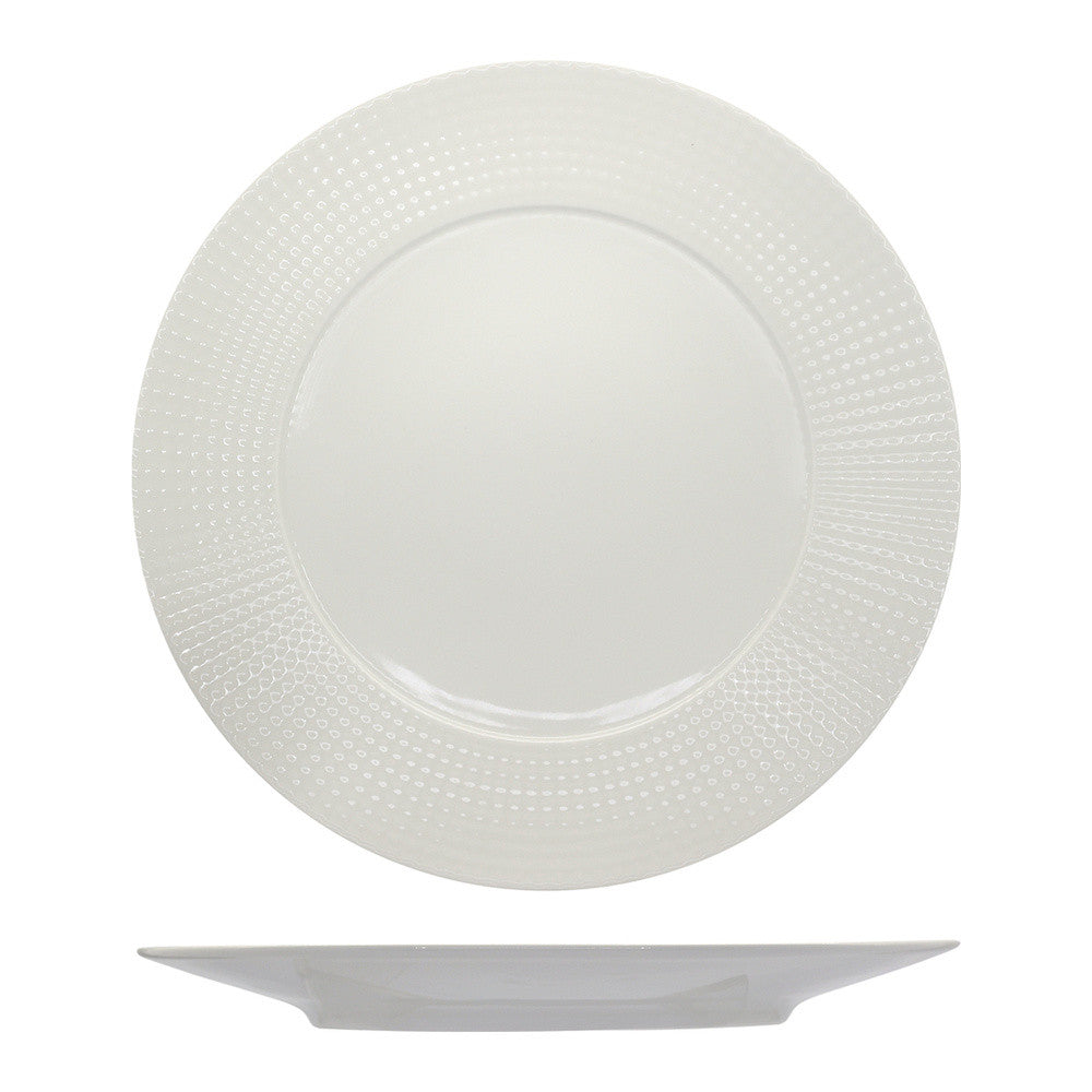 21.5 cm - Ariane Point Piatto Frutta A Falda In Porcellana - Set 12 Pz