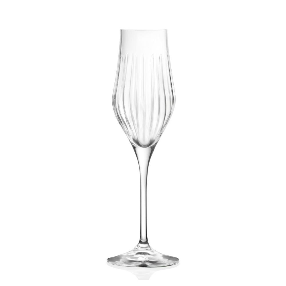 23 cl - RCR Cristalleria Italiana Timeless Calice Flute Vetro Set 6 Pz