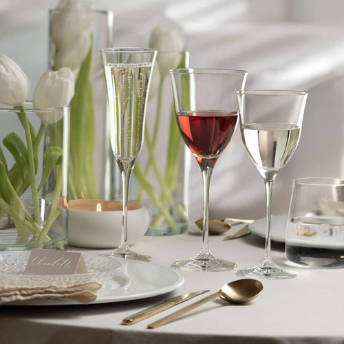 24 cl - RCR Cristalleria Italiana Sabina 3 Calice Vino Multiuso In Vetro Luxion Set 6 Pz