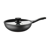 30 cm - Pintinox Pro Wok Con Coperchio In Alluminio Antiaderente