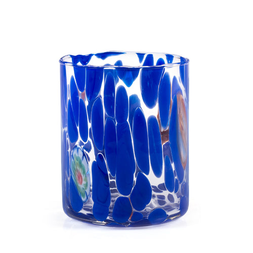 36 cl - H&H Veneziano Bicchiere Acqua In Vetro Colorato Set 6 Pz