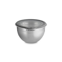 Le Creuset Acciaio Inox Ciotola per Impasto In Acciaio Inox Con Coperchio in Vetro e Bordo In Silicone