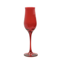 19 cl - Pasabahce Wavy Red Calice Flute In Vetro Colorato Set 6 Pz