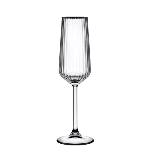 19.5 cl - Pasabahce Allegra Focus Calice Flute Effetto Ottico In Vetro - Set 6 Pz