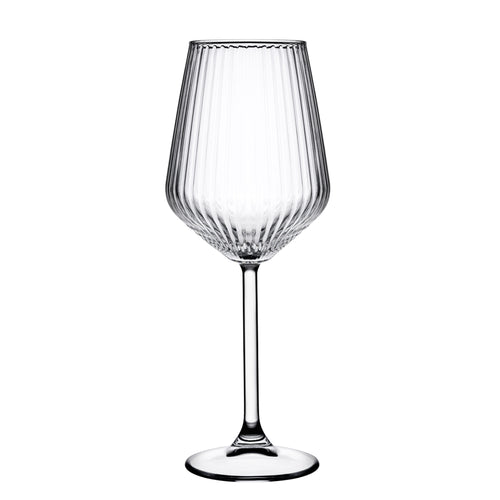 35 cl - Pasabahce Allegra Focus Calice Vino Bianco Effetto Ottico In Vetro - Set 6 Pz