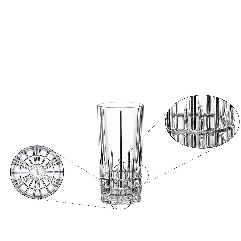 35 cl - Spiegelau Perfect Serve Collection Bicchiere Cocktail Long Drink In Vetro Cristallino - Set 4 Pz