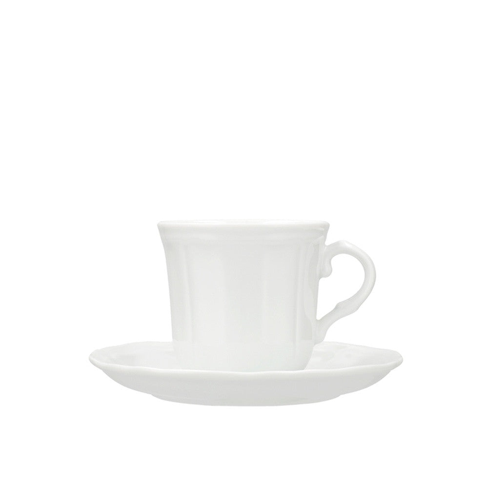 23 cl - H&H New Alba Tazza Tè Con Piattino In Porcellana - Set 6 Pz