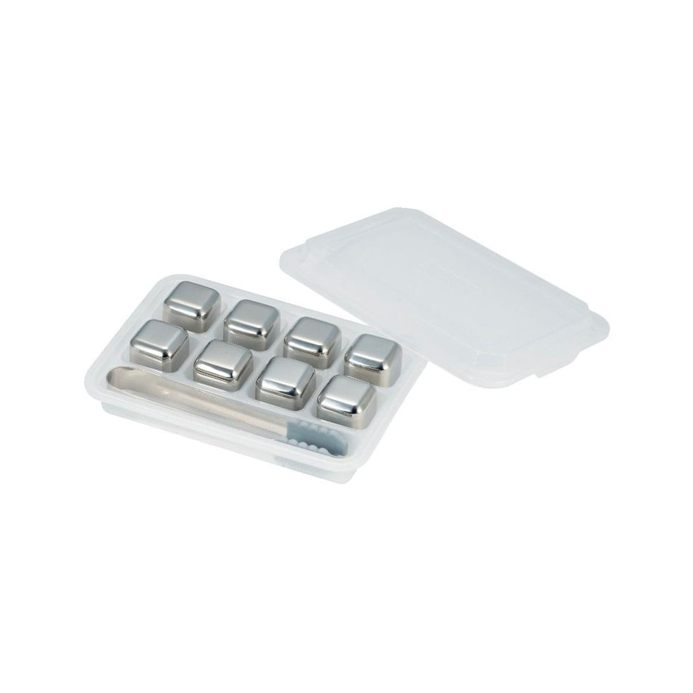 Reusable Ice Cubes in Stainless Steel with Spring Set of 8 Pcs