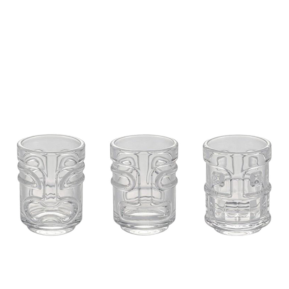5 cl - Ilsa Tiki Maori Bicchieri Shot In Vetro Borosilicato - Set 3 Pz