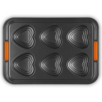 6 Forme - Le Creuset Cuore Stampo Muffin Antiaderente In Acciaio