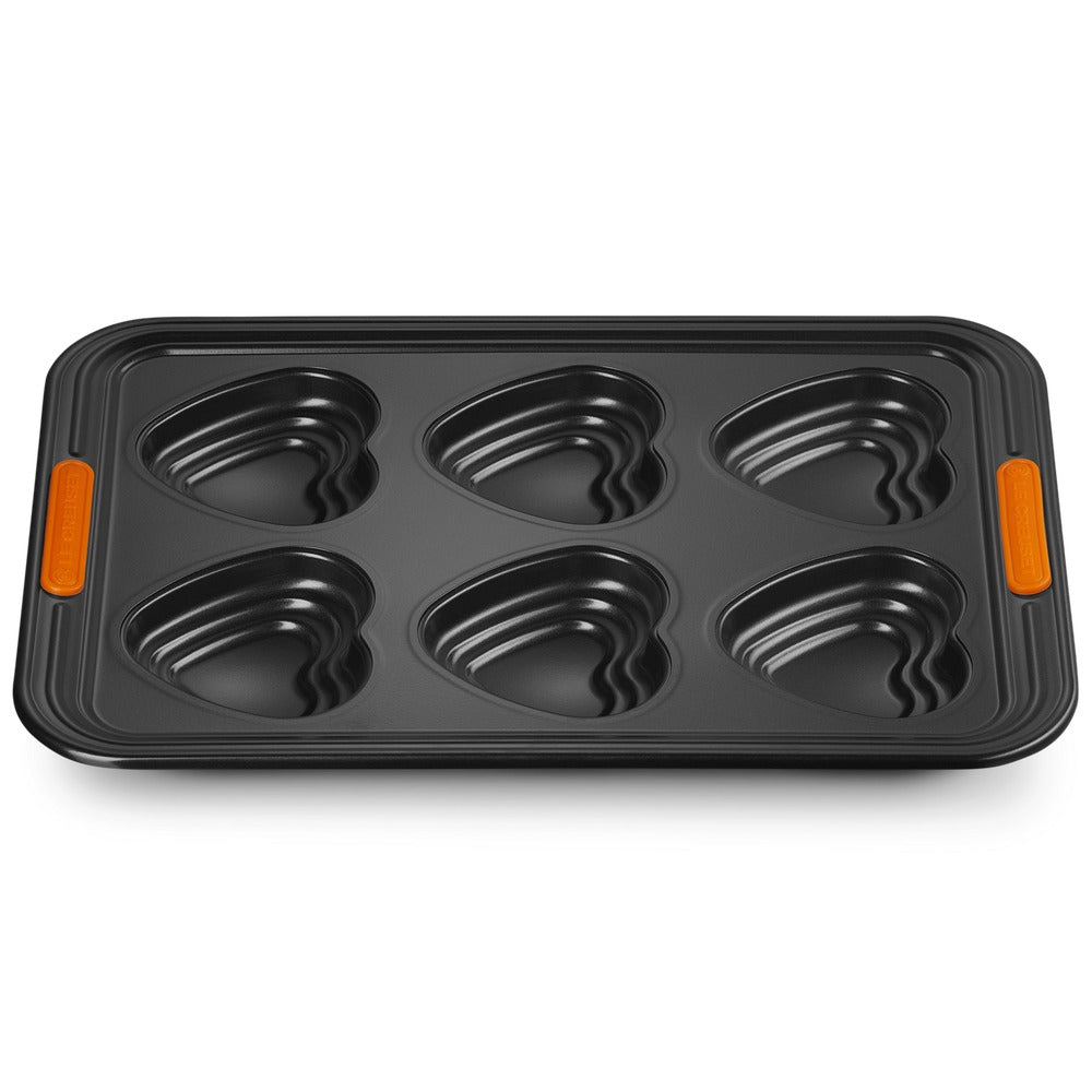 6 Forme - Le Creuset Cuore Stampo Muffin Antiaderente In Acciaio