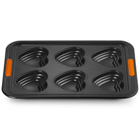 6 Forme - Le Creuset Cuore Stampo Muffin Antiaderente In Acciaio