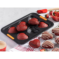 6 Forme - Le Creuset Cuore Stampo Muffin Antiaderente In Acciaio