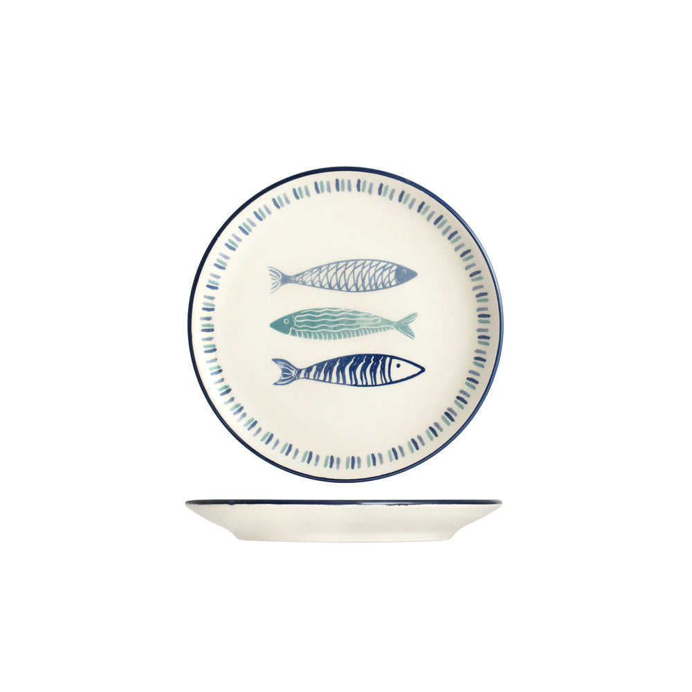 19.5 cm - H&H Sardinas Piatto Frutta In Stoneware - Set 6 Pz