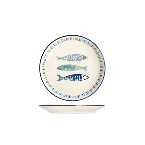 19.5 cm - H&H Sardinas Piatto Frutta In Stoneware - Set 6 Pz