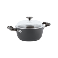 Sambonet 1965 Vintage Quarzo Nero Casseruola Alta Con Coperchio Antiaderente In Alluminio