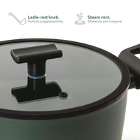 30 cm - Sambonet Titan Pro Green Wok Antiaderente In Alluminio