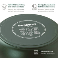 Sambonet Titan Pro Green Casseruola Bassa Antiaderente In Alluminio