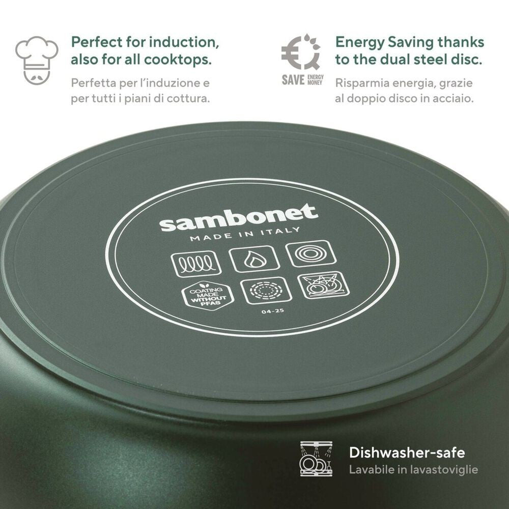 Sambonet Titan Pro Green Casseruola Alta Antiaderente In Alluminio
