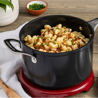 Le Creuset Essential Casseruola Manico Lungo con Coperchio Antiaderenti Con Rivestimento In Ceramica In Acciaio Inox
