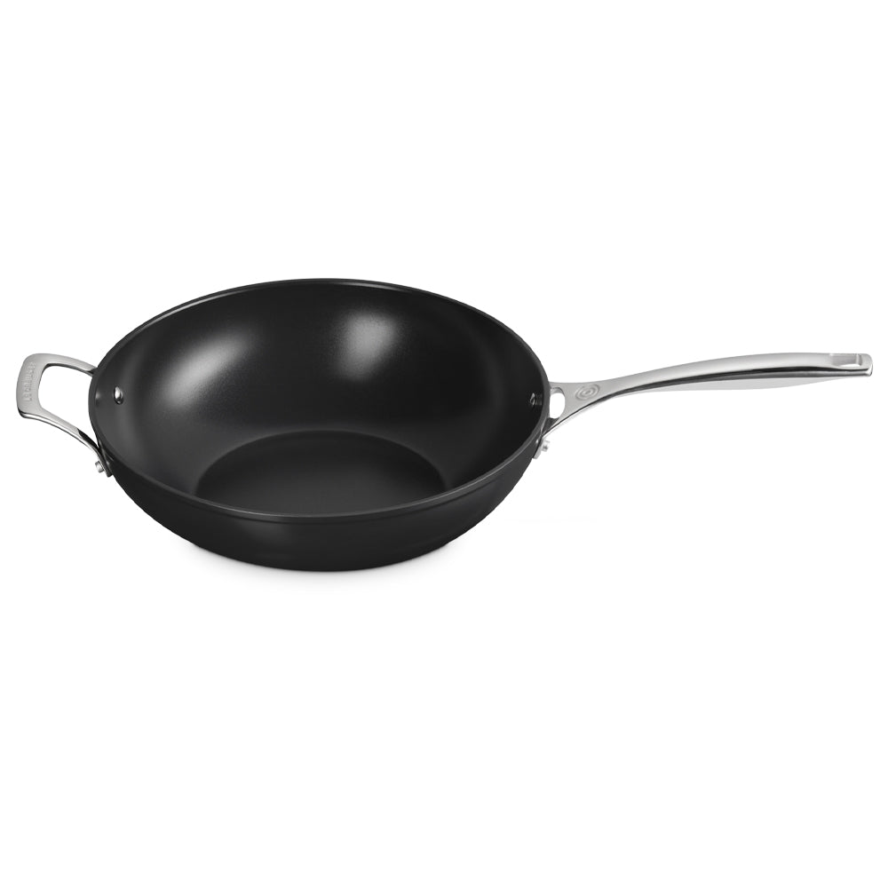 30 cm - Le Creuset Essential Wok Con Manico Lungo Con Rivestimento In Ceramica In Acciaio Inox