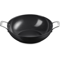 32 cm - Le Creuset Essential Wok Doppia Maniglia Con Rivestimento In Ceramica In Acciaio Inox