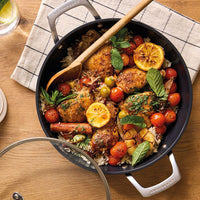 32 cm - Le Creuset Essential Wok Doppia Maniglia Con Rivestimento In Ceramica In Acciaio Inox