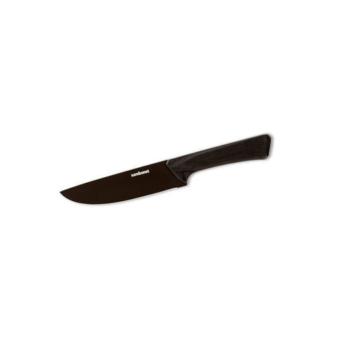 20 cm - Sambonet Black Edge Coltello Cucina In Acciaio Inox Manico In Nylon