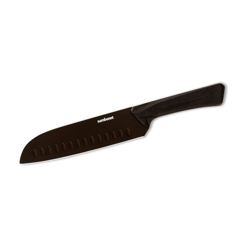 18 cm - Sambonet Black Edge Coltello Cucina Orientale In Acciaio Inox Manico In Nylon