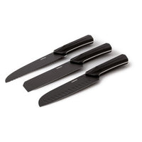 18 cm - Sambonet Black Edge Coltello Affetta Formaggio In Acciaio Inox Manico In Nylon