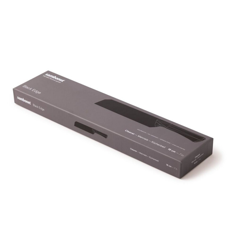 18 cm - Sambonet Black Edge Coltello Affetta Formaggio In Acciaio Inox Manico In Nylon