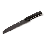 20 cm - Sambonet Black Edge Coltello Pane In Acciaio Inox Manico In Nylon