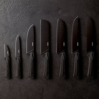 20 cm - Sambonet Black Edge Coltello Pane In Acciaio Inox Manico In Nylon