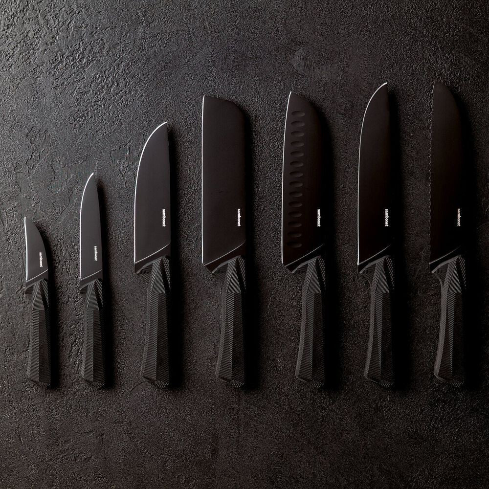 13 cm - Sambonet Black Edge Coltello Bistecca In Acciaio Inox Manico In Nylon