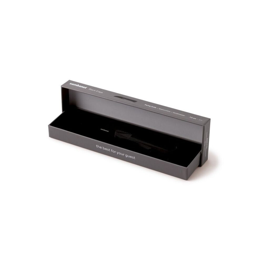 7.5 cm - Sambonet Black Edge Coltello Spelucchino In Acciaio Inox Manico In Nylon