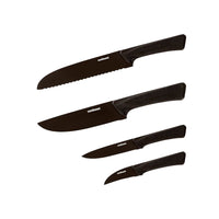 Sambonet Black Edge Essential Set Coltelli Cucina In Acciaio Inox Manico In Nylon - Set 4 Pz