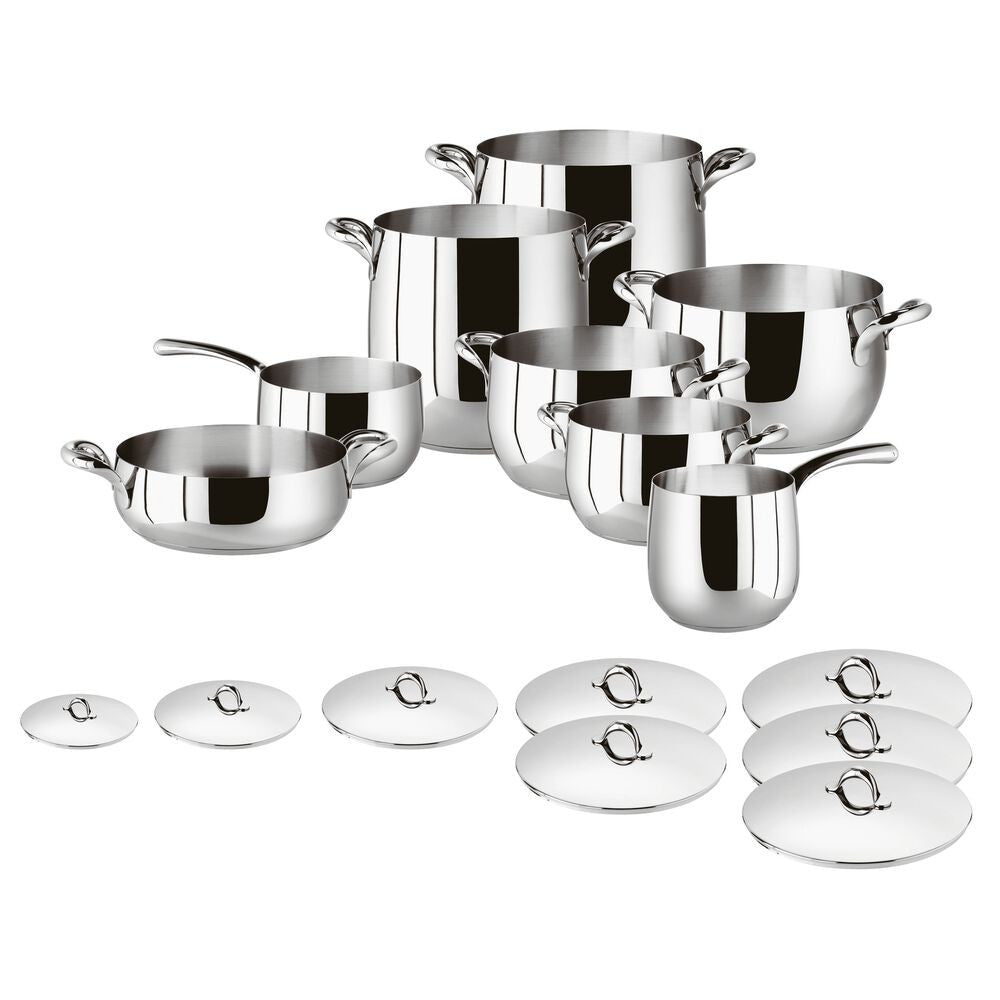 Sambonet Kikka Batteria Pentole In Acciaio Inox - Set 16 Pz