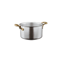 Sambonet 1965 Vintage Casseruola Alta In Acciaio Inox Manici In Ottone