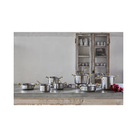 Sambonet 1965 Vintage Casseruola Bassa In Acciaio Inox Manici In Ottone