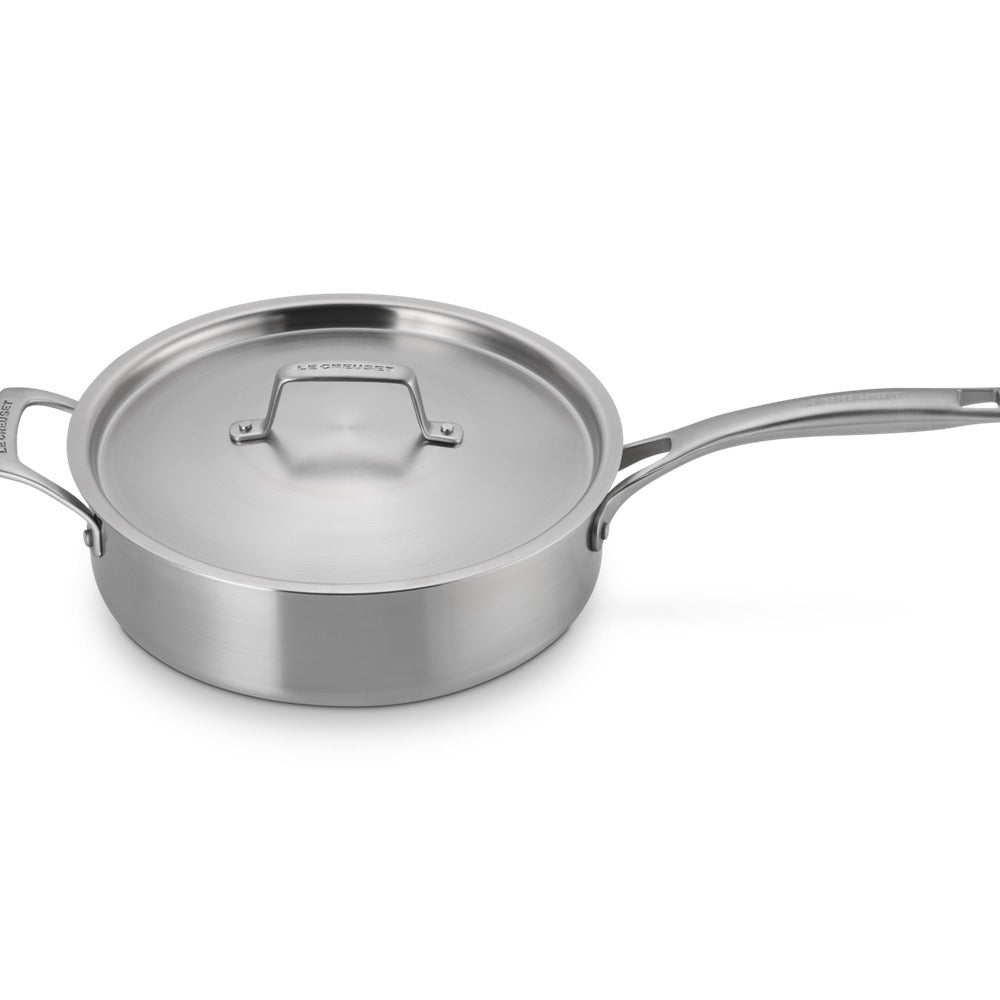 Le Creuset Essential Acciaio Inox Padella Alta Sautè Con Coperchio e Manico Lungo In Acciaio Inox