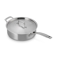 Le Creuset Essential Acciaio Inox Padella Alta Sautè Con Coperchio e Manico Lungo In Acciaio Inox