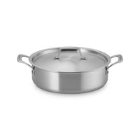 Le Creuset Essential Acciaio Inox Padella Alta Sautè Con Coperchio e Doppie Maniglie In Acciaio Inox
