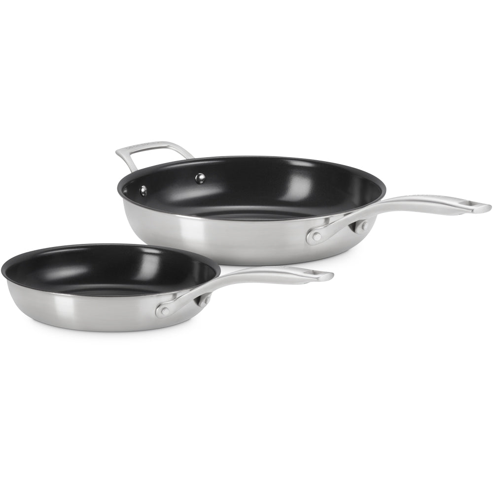 Le Creuset Inox Essential Set Padelle Basse In Acciaio Inox Set 2 Pz