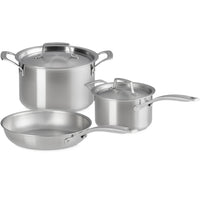 Le Creuset Inox Essential Set Pentole e Padelle In Acciaio Inox Set 3 Pz