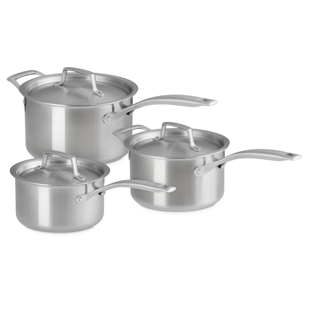 Le Creuset Inox Essential Set Casseruole In Acciaio Inox Set 3 Pz